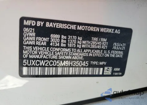 2021 BMW X7 xDrive40I from USA, damaged, VIN 5UXCW2C05M9H35045